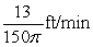 A conical tank (with vertex down)  is 20 feet across the top and 26 feet deep. If water is flowing into the tank at a rate of 16 cubic feet per minute, find the rate of change of the depth of the water when the water is 12 feet deep. A)    B)    C)    D)    E)   