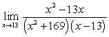 Find the limit.   A) -26 B)    C) 26 D)    E) 13