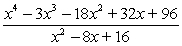 Simplify the rational expression,   , by using long division or synthetic division. A)    B)    C)    D)    E)   