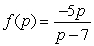 Evaluate the function at the specified value of the independent variable and simplify.   f (w - 5)  A)    B)    C)    D)    E)   