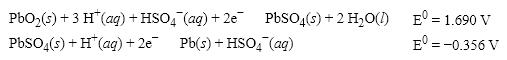 What is the E<sup>0</sup> value for the Galvanic cell formed from these two half-reactions?   A)  +1.334 V B)  − 2.046 V C)  +2.046 V D)  +2.758 V