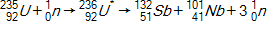 Calculate the energy released by a nucleus of uranium<sup>-235</sup>if it splits into an antimony<sup>-132</sup>nucleus and a niobium<sup>-101</sup>nucleus according to the equation below.   Consider the atomic masses of   ,   ,   , and   to be 235.044 u, 131.915 u, 100.915 u, and 1.00866 u, respectively. A) -1.53 × 10<sup>- 11 </sup>J B) -2.94 × 10<sup>-11</sup>J C) 1.53 × 10<sup>-11</sup>J D) 2.94 × 10<sup>-11</sup>J
