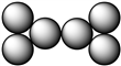 The figure shown below is an example of what type of molecule?   A) homoatomic, triatomic B) heteroatomic, polyatomic C) homoatomic, polyatomic D) heteroatomic, triatomic