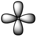 Which of the following is the correct designation for an electron occupying the orbital shown below?   A) 2 p B) 3 s C) 3 d D) 4 f