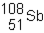 Sn-108 undergoes electron capture.  The product of this reaction would be _____ . A)    B)    C)    D)   