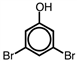 What is the name of the compound shown?     A) 1,3-dibromophenol B) 3,5-dibromophenol C) 2,4-dibromophenol D) 1,5-dibromophenol