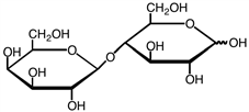 The structure given below has what type of glycosidic linkage?   A) α (1 → 6)  B) β (1 → 4)  C) β (1 → 6)  D) α (1 → 4) 