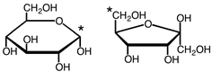 The following two monosaccharides form a disaccharide by forming a bond between the two carbons indicated with an asterisk (*) .  What type of linkage results?   A)    B)    C)    D)   