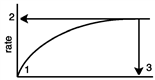 In the diagram, which number would represent V <sub>max</sub>?   A) 1 B) 2 C) 3 D) either 2 or 3
