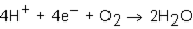 The electrons and hydrogen ions carried from the citric acid cycle by FADH<sub>2</sub> and NADH ultimately end up in the following reaction which occurs in the matrix of the mitochondria.