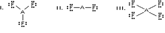 Which of these would be expected to have a trigonal planar electron geometry?   A) I and II B) II and III C) I, II, and III D) I and III E) I only