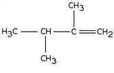 Which of these is the correct name for the structure represented?   A) 2-methylbutene B) 2-methyl-1-butene C) 2-methyl-2-butene D) 2,3-dimethyl-1-butene E) 2-methyl-3-ethyl-1-butene