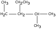 Which of these is the correct name for the structure  depicted? ​   A)  3-ethyl-2-methylbutane B)  3-ethyl-2-methylpentane C)  2-ethyl-1,3-dimethylbutane D)  1,2,3-trimethylpropane E)  4,5-dimethyl-2-hexane