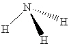 What intermolecular force(s)  of interaction is(are)  possible for a molecule of NH₃shown below?   A)  London dispersion B)  Dipole-dipole C)  Hydrogen bonding D)  a and b E)  all of these