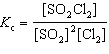 For the reaction 2 SO₂ (g)  + Cl₂ (g)    2 SO₂ Cl₂ (g) , the expression for K c is A)    B)    C)    D)    E)   