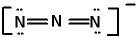 In the azide ion, which has the Lewis structure shown below, the oxidation state of the central N atom is:   A)  +1 B)  +1/3 C)  - 1/3 D)  - 1 E)  none of these