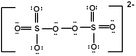 <strong>In the peroxydisulfate ion, S<sub>2</sub>O<sub>8</sub><sup>2</sup> - , which has the Lewis structure shown below, what is the oxidation state of the sulfur? </strong> A) - 1 B) - 2 C) +6 D) +7 E) none of these