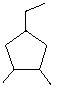 What is the correct IUPAC name for the following cyclic alkane?   A)  Cyclononane B)  1-Ethyl-3,4-dimethylcyclopentane C)  4-Ethyl-1,2-dimethylcyclopentane D)  1,2-Dimethyl-4-ethylcyclohexane E)  3-Ethyl-1,5-dimethylcyclopentane