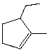 What is the correct IUPAC name for the following cycloalkene?   A)  1-Ethyl-2-methylcyclopentene B)  2-Ethyl-1-methylcyclopentene C)  2-Methyl-3-Ethylcyclopentene D)  1-Ethyl-2-methylcyclooctene E)  5-Ethyl-1-methylcyclopentene