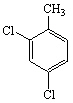 What is the correct IUPAC name for the following aromatic compound?   A)  o,p-Dichloromethylbenzene B)  m-Dichloromethylbenzene C)  1,3-Dichlorotoluene D)  2,4-Dichlorotoluene E)  4,6-Dichlorotoluene