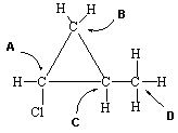 The following compound can exhibit optical activity . Which carbon atom(s)  is(are)  (a)  chiral center(s)  ?   A)  A only B)  A and C C)  B and D D)  A, B and C E)  A, B, C and D