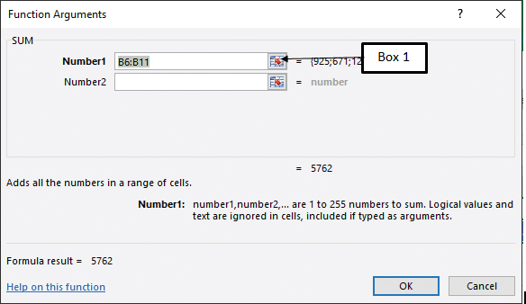 In the accompanying figure of a feature of Microsoft Excel 2016, the button that Box 1 indicates is used to _____. ​ ​   A) collapse the dialog box B) calculate the sum of the two cells C) add an absolute reference to the cell D) indicate an error