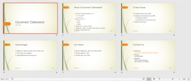 ​ The accompanying figure of Microsoft PowerPoint 2016 is an example of a presentation in _____ view.   A) Slide Sorter B) Outline C) Notes Page D) Presenter