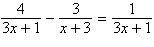 Solve the rational equation below.   A) 3 B) 1 C) -6 D) 9 E) -1
