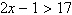 Solve the compound inequality below. Write the solution set using set-builder notation.   or   A)    B)    C)    D)    E)   