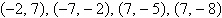 Plot the points below whose coordinates are given on a Cartesian coordinate system.   A)    B)    C)    D)    E)   
