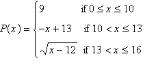 For the piecewise-defined function below, find     A)    B) 9 C)    D) 6 E) 20