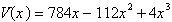 An open box is to be made from a square piece of cardboard having dimensions 28 inches by 28 inches by cutting out squares of area   from each corner as shown in the figure below. If the volume of the box is given by   , state the domain of V .       A)    B)    C)    D) all real numbers E)   