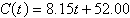A rental car company purchases an automobile for $18,800. The automobile requires an average cost of $8.15 per day in maintenance. Find a linear function that expresses the total cost C of owning the automobile after t days. A)    B)    C)    D)    E)   