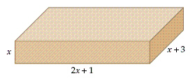 The length of a rectangular box is 1 inch more than twice the height of the box, and the width is 3 inches more than the height. If the volume of the box is 1496 cubic inches, find the dimensions of the box.   A) 373 in. by 747 in. by 376 in. B) 7 in. by 15 in. by 10 in. C) 8.5 in. by 18 in. by 11.5 in. D) 8 in. by 17 in. by 11 in. E) 370 in. by 741 in. by 373 in.