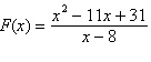 Determine the vertical and slant asymptotes of the rational function below.   A)    B)    C)    D)    E)   
