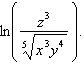Expand the logarithmic expression   Assume all variable expressions represent positive real numbers. A)    B)    C)    D)    E)   