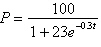An industrial psychologist has determined that the average percent score for an employee on a test of the employee s knowledge of the company s product is given by   where t is the number of weeks on the job and P is the percent score. Determine the horizontal asymptote of the graph of P . A)    B)    C)    D)    E)   