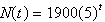 The number of bacteria present in a culture at time t hours is given by   . Find the number of bacteria present when   . A) 47,500 B) 29,687,500 C) 237,500 D) 9500 E) 5,937,500