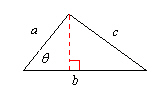 Find the area of the following triangle given a = 13 in, b = 20 in, and q = 44 . Round answer to the nearest integer.   A) 181 in<sup>2</sup> B) 90 in<sup>2</sup> C) 59 in<sup>2</sup> D) 94 in<sup>2</sup> E) 139 in<sup>2</sup>