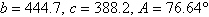 Find the third side of the triangle. Round answer to one decimal place.   A) a = 555.5 B) a = 112.0 C) a = 518.3 D) a = 356.1 E) a = 590.3