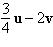 Perform the indicated operations where u =   and v =   .   A)    B)    C)    D)    E)   