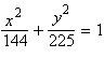 Find the vertices and foci of the ellipse given by the equation.   A) vertices:   , foci:   B) vertices:   , foci:   C) vertices:   , foci:   D) vertices:   , foci:   E) vertices:   , foci:  