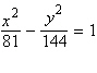 Find the vertices, foci, and asymptotes for the hyperbola given by the equation.   A) vertices:   , foci:   , asymptotes:   B) vertices:   , foci:   , asymptotes:   C) vertices:   , foci:   , asymptotes:   D) vertices:   foci:   , asymptotes:   E) vertices:   , foci:   , asymptotes:  