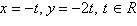 Graph the parametric equation by plotting several points.   A)    B)    C)    D)    E)   