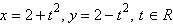 Graph the parametric equation by eliminating the parameter.   A)    B)    C)    D)    E)   