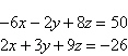 Solve the system of equations below:   A)    B)    C)    D)    E)   