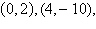 Find an equation of the form   whose graph passes through the points   and   . A)    B)    C)    D)    E)   