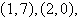 Find the center of the circle whose graph passes through the points   and   A)    B)    C)    D)    E)   