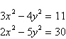 Solve the system of equations below:   A) no solution B)    C)    D)    E)   