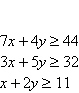 Minimize   with the constraints   A) 59 B) 52 C) 41 D) 44 E) 56